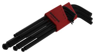 BONDHUS 10999 (BLX9MM) Hex Key Set, Ball End, 9 Pieces of 1.5, 2, 2.5, 3, 4, 5, 6, 8, 10mm