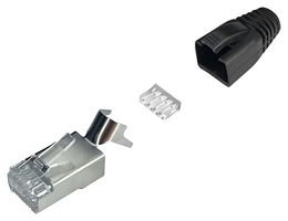 MH CONNECTORS MHRJC6AR2621 模块连接器, 带电缆夹和黑色护套, RJ45 插头, 1 x 1 (端口), 8P8C, Cat6a, 电缆安装