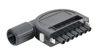 HARTING 09930060401 Heavy Duty Connector, 6+PE, Han ORV3 Series, Hood, Side Entry, 6 Contacts, Receptacle