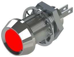 MARL 512-501-23 发光二极管指示器 面板安装, Smoked Lens, 红色, 28 VDC, 12.7 mm, 20 mA, 600 mcd, IP67