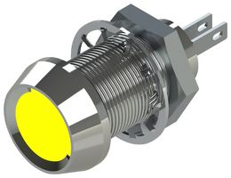 MARL 512-521-23 发光二极管指示器 面板安装, Smoked Lens, 黄色, 28 VDC, 12.7 mm, 20 mA, 600 mcd, IP67
