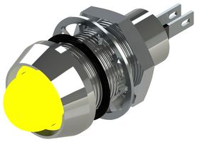 MARL 514-111-21 发光二极管指示器 面板安装, 黄色, 12 VDC, 12.7 mm, 20 mA, 50 mcd, IP67