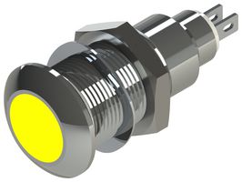 MARL 538-521-63 发光二极管指示器 面板安装, 黄色, 28 VDC, 12.7 mm, 16 mA, 16 cd, IP67