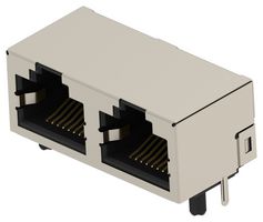 TE CONNECTIVITY 2501550-5 模块连接器, RJ45 插座, 1 x 2, (排路), 8P8C, Cat5e, 通孔安装