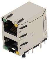 TE CONNECTIVITY 2501551-1 模块连接器, RJ45 插座, 2 x 1 (堆叠), 8P8C, Cat5e, 通孔安装