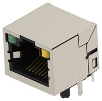TE CONNECTIVITY 2501551-8 模块连接器, RJ45 插座, 1 x 1 (端口), 8P8C, Cat5, 通孔安装