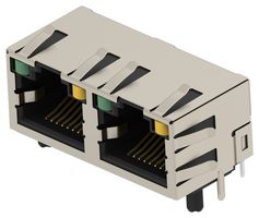 TE CONNECTIVITY 2501552-4 Modular Connector, RJ45 Jack, 1 x 2 (Ganged), 8P8C, Cat5, Through Hole Mount
