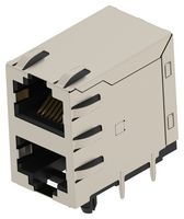 TE CONNECTIVITY 2501552-8 模块连接器, RJ45 插座, 2 x 1 (堆叠), 8P8C, Cat5, 通孔安装
