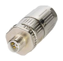 HARTING 21129991510.. 传感器连接器, M12, 公, 5路, 推入式引脚, 直形线缆安装
