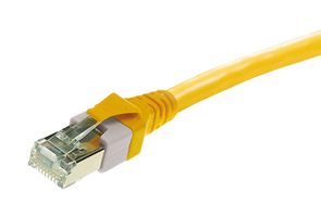 HARTING 09487777755020 Ethernet Cable, 8P8C, Overmoulded, Cat5e, RJ45 Plug to RJ45 Plug, Yellow, 2 m, 6.5 ft