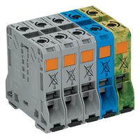 WAGO 285-159 接线端子, DIN导轨安装, 10 路, 8 AWG, 0 AWG, 50 mm², 推入式, 150 A