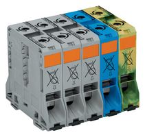WAGO 285-199 接线端子, DIN导轨安装, 10 路, 4 AWG, 0 AWG, 95 mm², 推入式