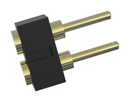 MULTICOMP PRO MP015219 弹簧式连接器, Pogo Pin针座, 2.54 mm, 1排, 2 触点, 通孔安装, 黄铜