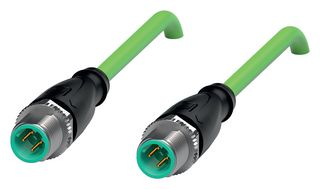 PEPPERL+FUCHS PA V1SD-G-GN2M-PUR-E2S-V1SD-G 传感器电缆, M12 插头, M12 插头, 4路, 2 m, 6.6 ft