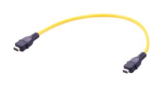 HARTING 33483131805020 Ethernet Cable, 8 Contact, Cat6a, IX Type A Plug to IX Type A Plug, Yellow, 2 m, 6.6 ft