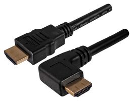 BEL BC-HHR010M 音频/视频电缆组件, 28 AWG, HDMI插头, HDMI插头, 90°, 3.3 ft, 1 m, 黑色
