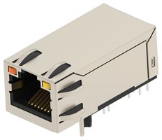 TE CONNECTIVITY 2489103-1 模块连接器, GO/Y LED, RJ45 插座, 1 x 1 (端口), 8P8C, Cat6, 通孔安装