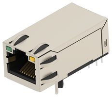 TE CONNECTIVITY 2489115-2 模块连接器, G/Y LED, RJ45 插座, 1 x 1 (端口), 8P8C, Cat5, 通孔安装