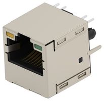 TE CONNECTIVITY 2488953-1 模块连接器, G/Y LED, RJ45 插座, 1 x 1 (端口), 8P8C, Cat5, 通孔安装