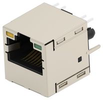 TE CONNECTIVITY 2488983-2 模块连接器, G/Y LED, RJ45 插座, 1 x 1 (端口), 8P8C, Cat5, 通孔安装
