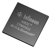 INFINEON CYW55512IUBGTXTMA1 WLAN，SDIO/GSPI/HSUART 接口，5 GHz，1X1 802.11AX，-40 °C 至 85 °C，AIROC 蓝牙系列