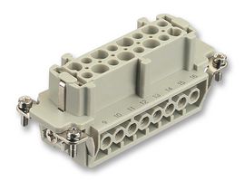 HARTING 0933 016 2701 重载型连接器, 16+PE信号, Han E, 插入件, 17触芯, 16B, 插座, 螺丝口