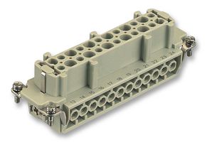 HARTING 0933 024 2701 重载型连接器, 24+PE信号, Han E, 插入件, 25触芯, 24B, 插座, 螺丝口