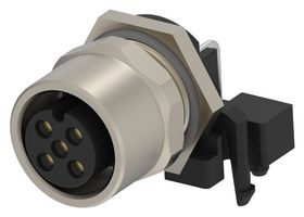 TE CONNECTIVITY T4145015041-001 传感器连接器, M12, 母, 4路, PCB插座, 直角面板安装
