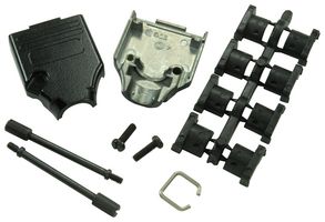 MH CONNECTORS MHDTZK-9-BK-K 连接器后壳, D Sub, 压铸, MHDTZK, DE, 180°, 锌主体