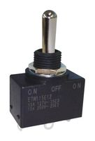NIDEC COMPONENTS ETW115E12 Toggle Switch, Sealed, On-Off-On, SPDT, Non Illuminated, ETW Series, Panel Mount, 15 A