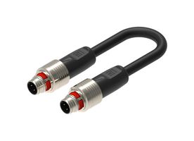 LUMBERG AUTOMATION RP12M-MSSV4D-RP12M-MSSV4D-0508-0200 传感器电缆, 轨道推挽,D 编码, M12 插头, M12 插头, 4路, 2 m, 6.6 ft