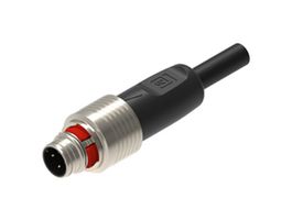 LUMBERG AUTOMATION RP12M-MSSV4D-0508-0200 Sensor Cable, Railway Push Pull, D Code, M12 Plug, Free End, 4 Positions, 2 m, 6.6 ft