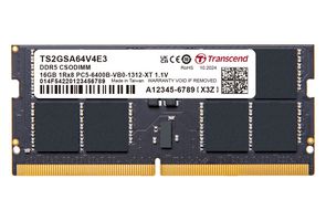 TRANSCEND TS2GSA64V4E3 RAM存储模块, 16 GB, PC5-51200, DDR5 CSODIMM, 桌面DIMM, 2G x 8位