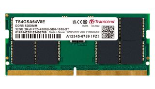 TRANSCEND TS4GSA64V8E RAM存储模块, 32 GB, PC5-38400, DDR5 SO-DIMM, 桌面DIMM, 2G x 8位