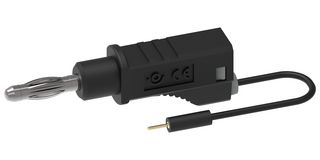 MULTICOMP PRO MP-MALL-BSBL Test Patch Lead, 4mm Banana Plug, Stackable, 0.8mm Plug, 19.7 ", 500 mm, Black, 3 A