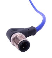 MUELLER ELECTRIC C4B81M005 传感器电缆, A 编码,蓝色, 90° M12插头, 自由线端, 4路, 5 m, 16.4 ft, Blue-Flex C4B81Uxxx Series