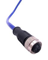 MUELLER ELECTRIC C4C81M005 Sensor Cable, A-Coded, Blue, M12 Receptacle, Free End, 4 Positions, 5 m, 16.4 ft