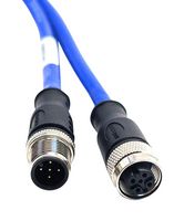 MUELLER ELECTRIC C5AC82M005 Sensor Cable, A-Coded, Blue, M12 Plug, M12 Receptacle, 5 Positions, 5 m, 16.4 ft