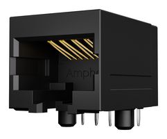 AMPHENOL COMMUNICATIONS SOLUTIONS RJE1D18820441 模块连接器, G/Y LED, RJ45 插座, 1 x 1 (端口), 8P8C, Cat5e, 通孔安装
