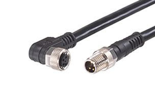 MOLEX 120087-8368 Sensor Cable, A-Code, Nano-Change Plug, 90° Nano-Change Receptacle, 4 Positions, 5 m, 16.4 ft