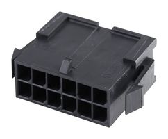 MOLEX 43020-1210 Connector Housing, Black, Micro-Fit 3.0 43020 Series, Plug, 12 Ways, 3 mm