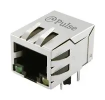 PULSE ELECTRONICS JXD1-0104NL Modular Connector, G/Y & G/Y, Latch Up, RJ45 Jack, 1 x 1 (Port), 8P8C, Cat5e, Cat6