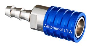 AMPHENOL LTW SQD-02SBBN-PBE001 液体冷却插座，1/4"推锁式，不锈钢，蓝色，带阀门，SnapQD系列