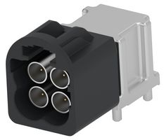 TE CONNECTIVITY 2474520-1 射频/同轴连接器, 4Port,黑色, 迷你 FAKRA 同轴, 直角插头, 通孔安装 直角, 50 ohm, 黄铜