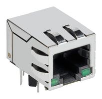 TRP CONNECTOR/BEL 2250022-1 Modular Connector, GY/GY LED, RJ45 Jack, 1 x 1 (Port), 8P8C, Through Hole Mount