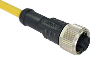 AMPHENOL LTW M12A-12BFFM-SL8A01 传感器电缆, A编码，黑色, M12 插座, 自由线端, 12路, 1 m, 3.3 ft, M Series