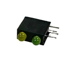 MULTICOMP PRO BL-31YG-2 电路板指示灯, 黄, 绿, 2 LED灯, 通孔安装, T-1 (3mm), Y 20mA, G 20mA, 黄 80mcd, 绿 80mcd