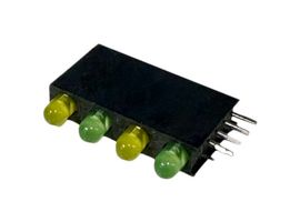 MULTICOMP PRO BL-34YGYG-4 电路板指示灯, 黄, 绿, 4 LED灯, 通孔安装, T-1 (3mm), Y 20mA, G 20mA, 黄 80mcd, 绿 80mcd