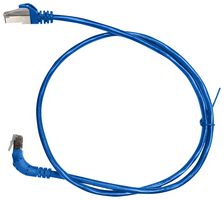 AMPHENOL COMMUNICATIONS SOLUTIONS RJE1Y16A5395A401 以太网线缆, 8P8C, PVC, Cat5e, 90° RJ45插头至RJ45插头, FUTP (金属箔无屏蔽双绞线), 浅蓝, 1.53 m, 5 ft