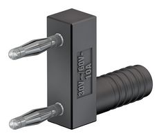 STAUBLI 63.9845-21 Banana Test Connector, 10A, 60VDC, Black, 19 A, 60 VDC